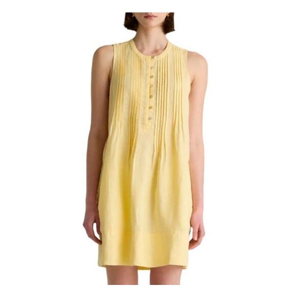 Quince Dresses & Skirts - Quince 100% Linen Sleeveless Swing Dress Size M Yellow Summer Mini